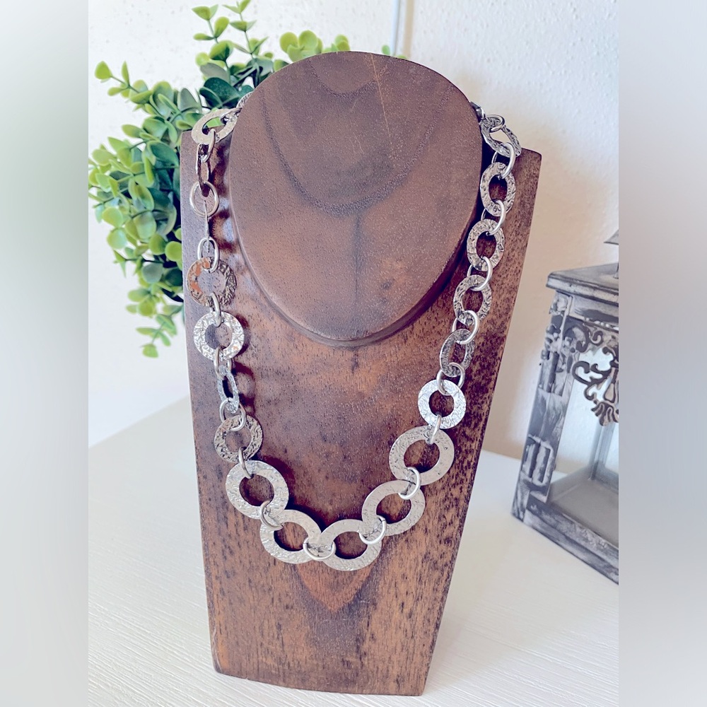MILOR Stainless Steel 32 In Circle Links Chain Necklace 17” With 1.5” Extension